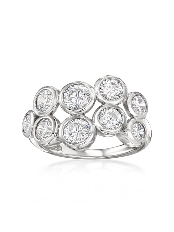 2.10 ct. t.w. CZ Bubble Ring in Sterling Silver, Women's, Adult