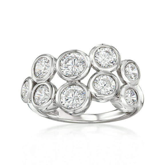 Ross-Simons 2.10 ct. t.w. CZ Bubble Ring in Sterling Silver, Women's, Adult