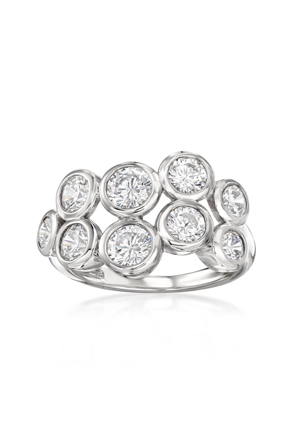 2.10 ct. t.w. CZ Bubble Ring in Sterling Silver, Women's, Adult