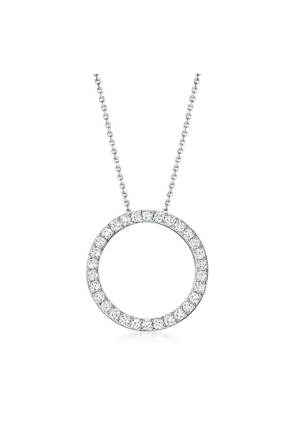 2.25 ct. t.w. CZ Open Eternity Circle Pendant Necklace in Sterling Silver, Women's, Adult