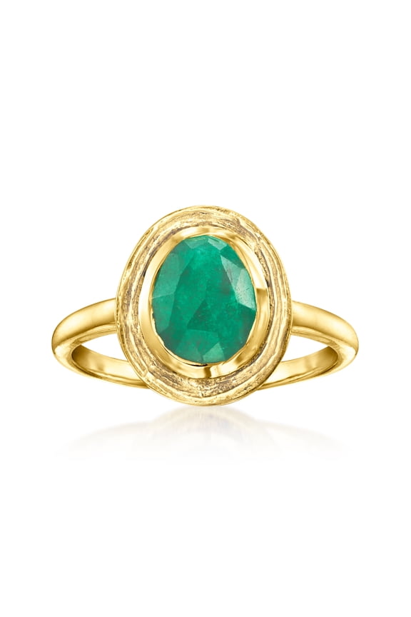 2.30 Carat Emerald Ring in 18kt Gold Over Sterling, Women's, Adult