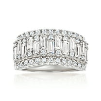 Ross-Simons 2.40 ct. t.w. Baguette and Round CZ Ring in Sterling Silver, Women's, Adult