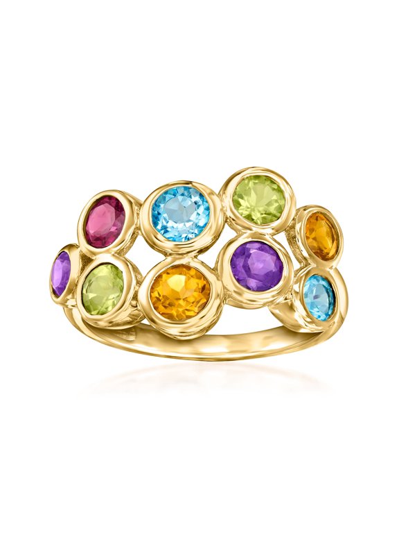 2.40 ct. t.w. Multi-Gemstone Bubble Ring in 18kt Gold Over Sterling, Women's, Adult