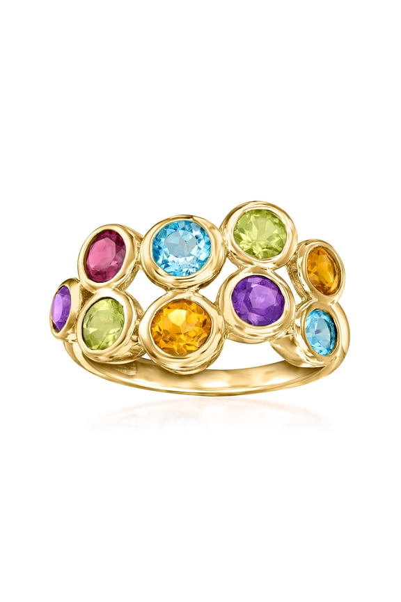2.40 ct. t.w. Multi-Gemstone Bubble Ring in 18kt Gold Over Sterling, Women's, Adult
