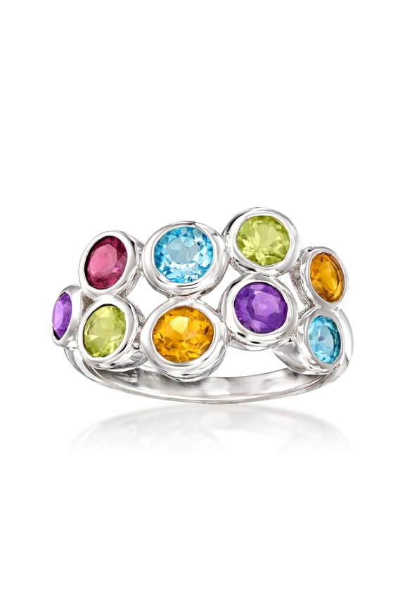 2.40 ct. t.w. Multi-Gemstone Bubble Ring in Sterling Silver, Women's, Adult
