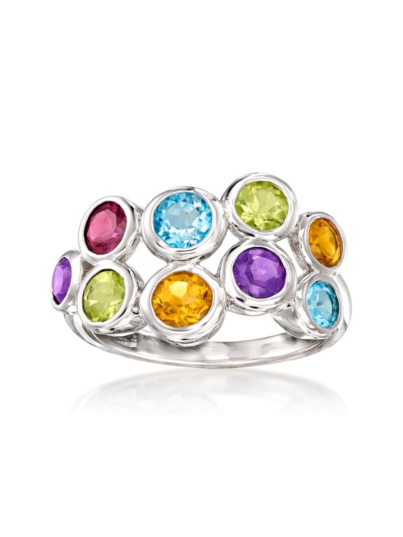 2.40 ct. t.w. Multi-Gemstone Bubble Ring in Sterling Silver, Women's, Adult