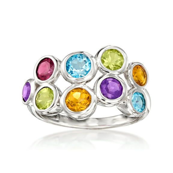 Ross-Simons 2.40 ct. t.w. Multi-Gemstone Bubble Ring in Sterling Silver, Women's, Adult