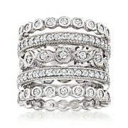 Ross-Simons 2.50 ct. t.w. CZ Jewelry Set: 5 Eternity Bands in Sterling Silver, Women's, Adult