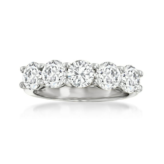 Ross-Simons 2.50 ct. t.w. Diamond 5-Stone Ring in 14kt White Gold, Women's, Adult