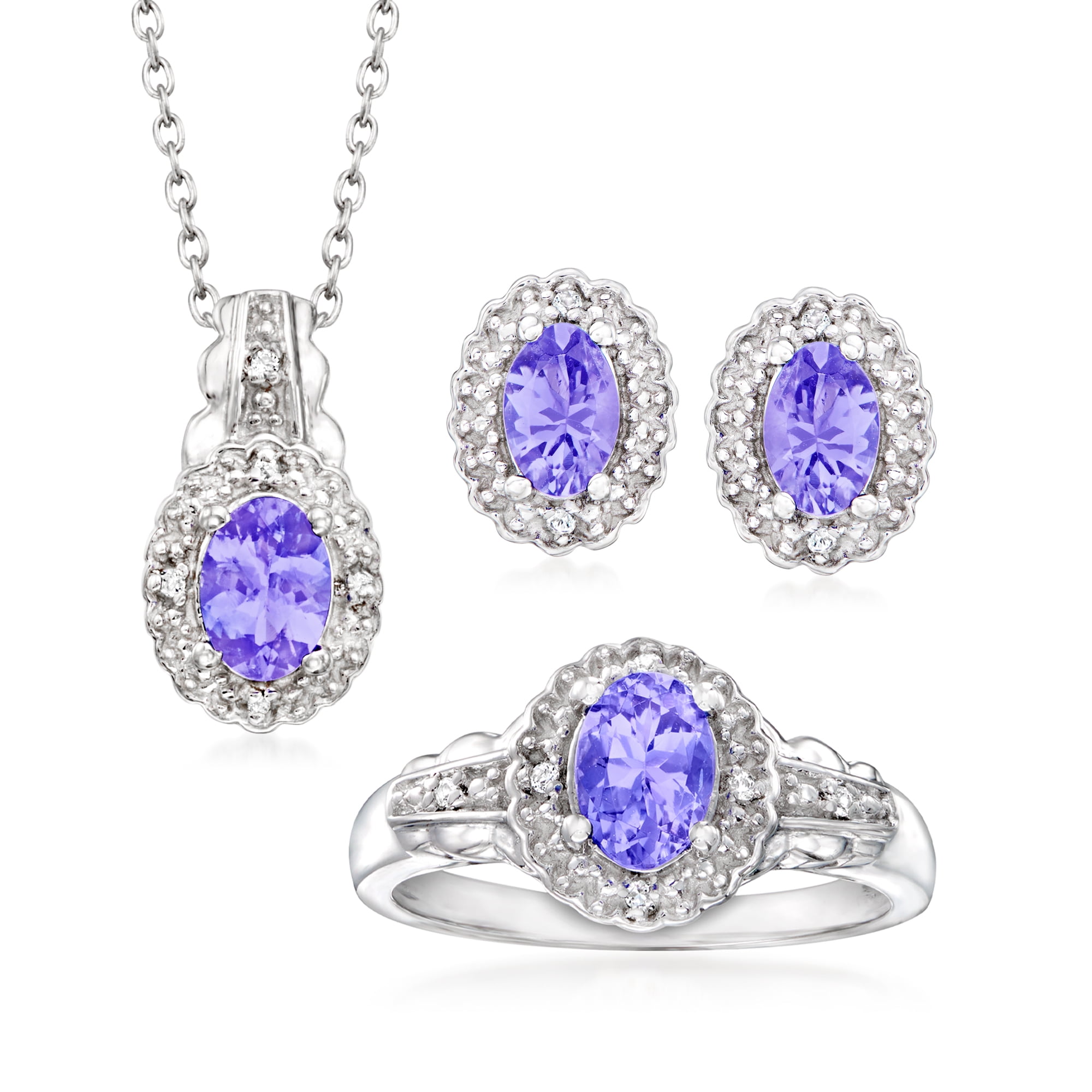 Ross-Simons 2.50 ct. t.w. Tanzanite and .10 ct. t.w. White Topaz ...