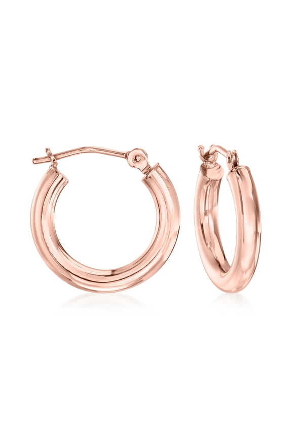 2.5mm 14kt Rose Gold Hoop Earrings, Women's, Adult