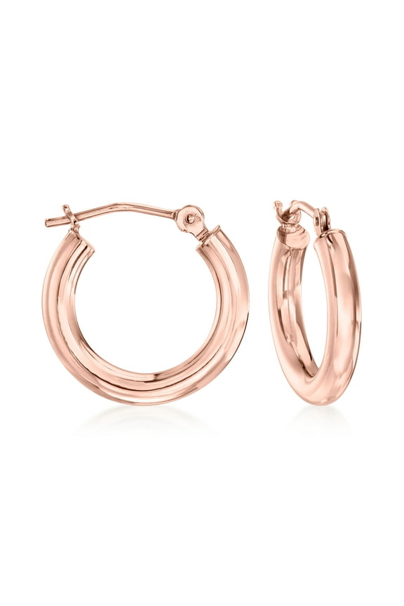 2.5mm 14kt Rose Gold Hoop Earrings, Women's, Adult