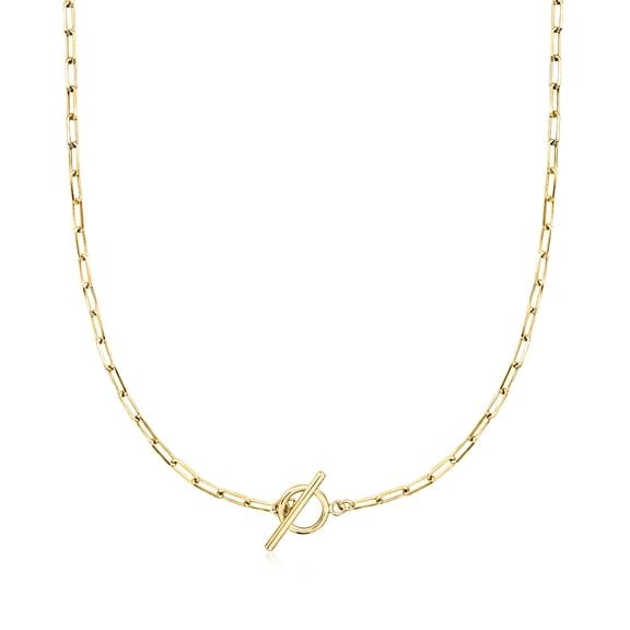 Ross-Simons 2.5mm 18kt Gold Over Sterling Paper Clip Link Necklace, Women's, Adult