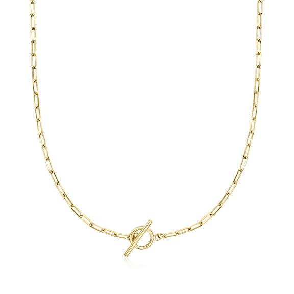 Ross-Simons 2.5mm 18kt Gold Over Sterling Paper Clip Link Necklace, Women's, Adult