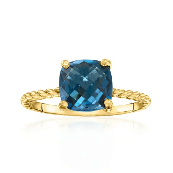 Ross-Simons 2.60 Carat London Blue Topaz Twist Ring in 18kt Gold Over Sterling, Women's, Adult