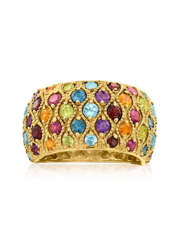 2.60 ct. t.w. Multi-Gemstone Ring in 18kt Gold Over Sterling, Women's, Adult