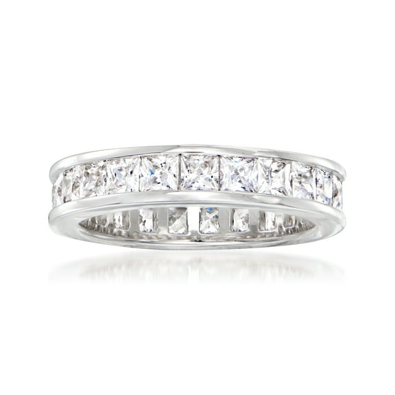 Ross-Simons 2.60 ct. t.w. Princess-Cut CZ Eternity Band in Sterling Silver, Women's, Adult