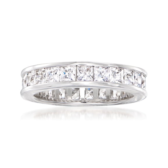 Ross-Simons 2.60 ct. t.w. Princess-Cut CZ Eternity Band in Sterling Silver, Women's, Adult