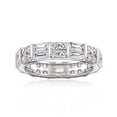 thumbnail image 1 of Ross-Simons 2.80 ct. t.w. Baguette and Round CZ Eternity Band in Sterling Silver, Women's, Adult, 1 of 5