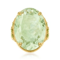 Ross-Simons 20.00 Carat Prasiolite and .80 ct. t.w. Peridot Ring in 18kt Gold Over Sterling, Women's, Adult