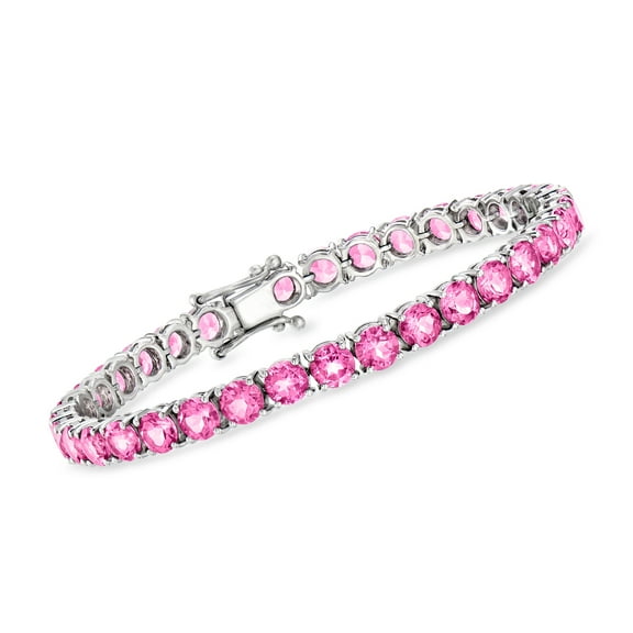 Ross-Simons 20.00 ct. t.w. Pink Topaz Tennis Bracelet in Sterling Silver, Women's, Adult