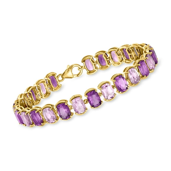 Ross-Simons 20.00 ct. t.w. Tonal Amethyst Bracelet in 18kt Gold Over Sterling, Women's, Adult