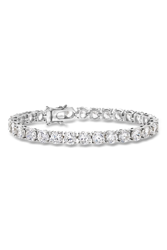 23.00 ct. t.w. CZ Tennis Bracelet in Sterling Silver, Women's, Adult