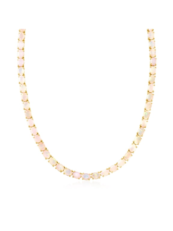 25.00 ct. t.w. Ethiopian Opal Tennis Necklace in 18kt Gold Over Sterling, Women's, Adult
