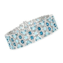 Ross-Simons 26.75 ct. t.w. London and Sky Blue Topaz Bracelet in Sterling Silver, Women's, Adult