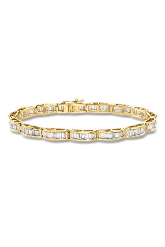 3.00 ct. t.w. Baguette Diamond Bracelet in 14kt Yellow Gold, Women's, Adult