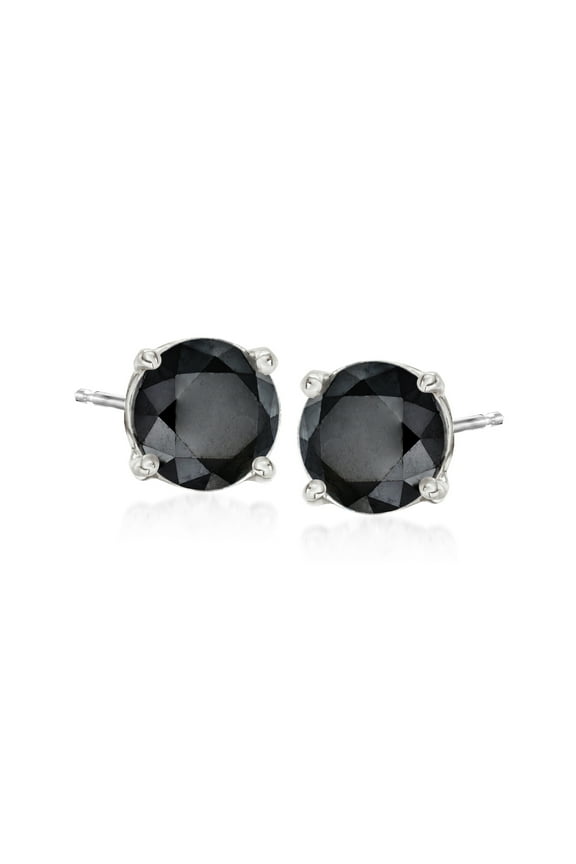 3.00 ct. t.w. Black Diamond Stud Earrings in Sterling Silver, Women's, Adult