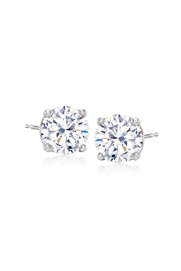 3.00 ct. t.w. CZ Stud Earrings in 14kt White Gold, Women's, Adult