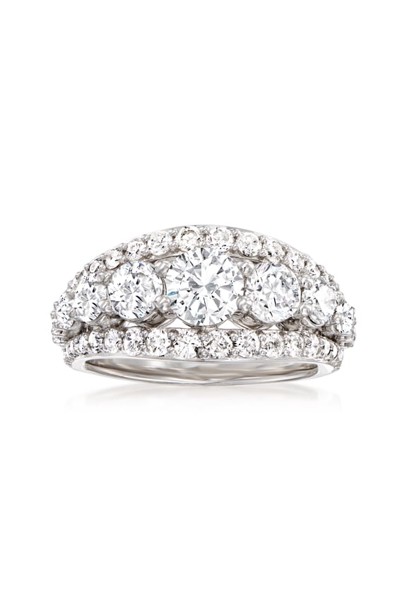 3.00 ct. t.w. Diamond Multi-Row Ring in 14kt White Gold, Women's, Adult