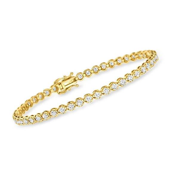 Ross-Simons 3.00 ct. t.w. Diamond Tennis Bracelet in 14kt Yellow Gold, Women's, Adult