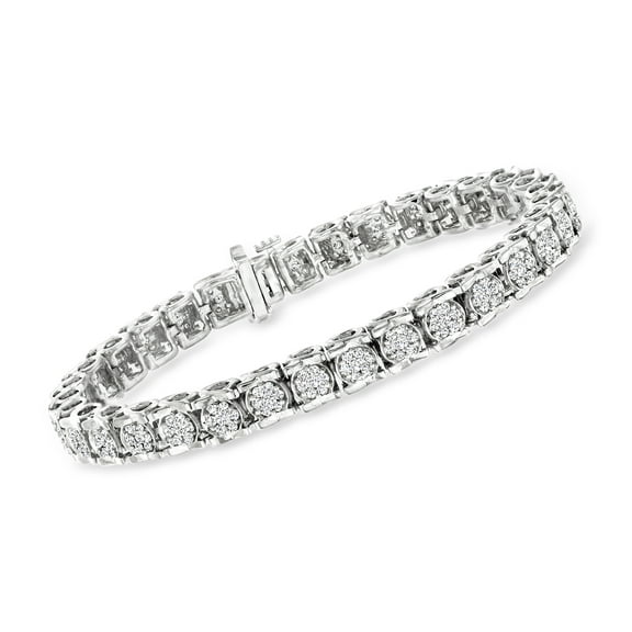 Ross-Simons 3.00 ct. t.w. Diamond Tennis Bracelet in Sterling Silver, Women's, Adult