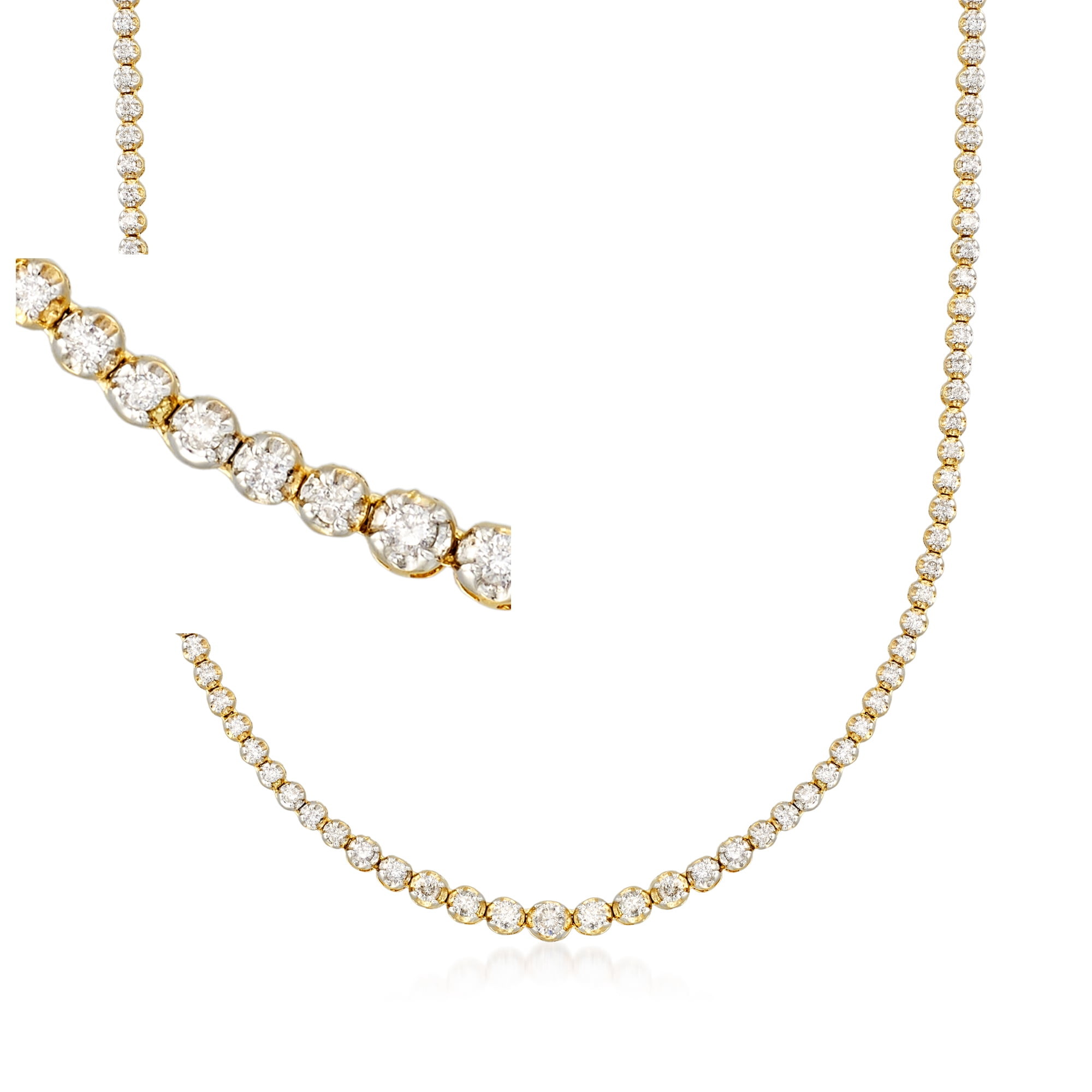 Ross-Simons 3.00 ct. t.w. Graduated Diamond Tennis Necklace in 14kt Yellow Gold, Women's, Adult