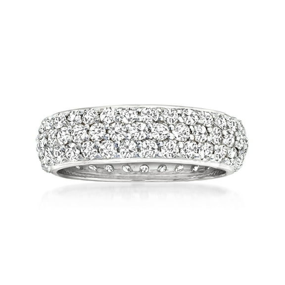 Ross-Simons 3.00 ct. t.w. Micropave Diamond Eternity Band in 14kt White Gold, Women's, Adult