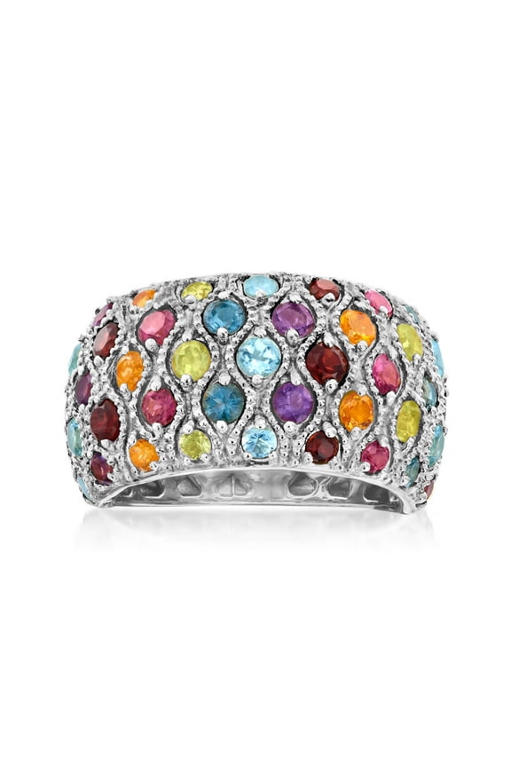 3.00 ct. t.w. Multi-Gemstone Ring in Sterling Silver, Women's, Adult