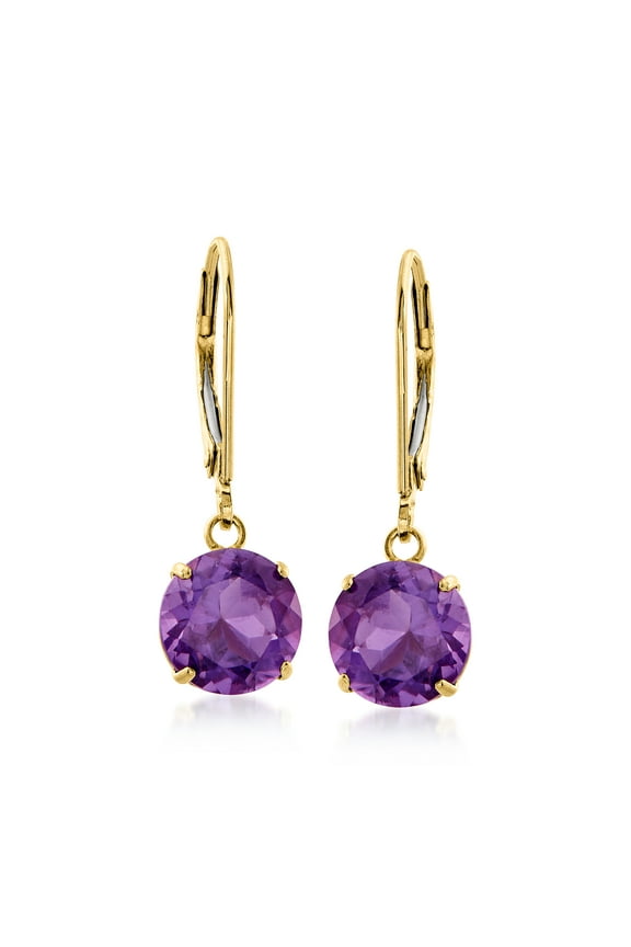 3.20 ct. t.w. Amethyst Drop Earrings in 14kt Yellow Gold, Women's, Adult