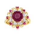 thumbnail image 1 of Ross-Simons 3.40 ct. t.w. Ruby and .12 ct. t.w. Diamond Frame Ring in 14kt Yellow Gold, Women's, Adult, 1 of 5