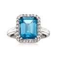 thumbnail image 1 of Ross-Simons 3.50 Carat London Blue Topaz Ring With Diamond Accents in Sterling Silver, Women's, Adult, 1 of 4