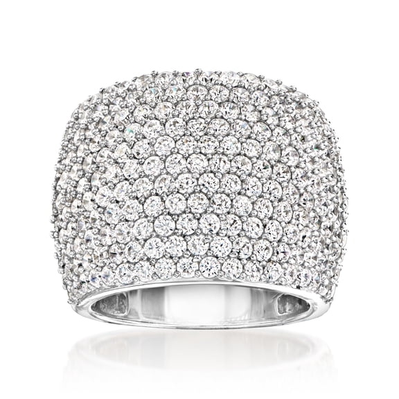 Ross-Simons 3.60 ct. t.w. Pave CZ Wide Ring in Sterling Silver, Women's, Adult