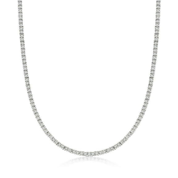 Ross-Simons 3.70 ct. t.w. Diamond Tennis Necklace in Sterling Silver, Women's, Adult