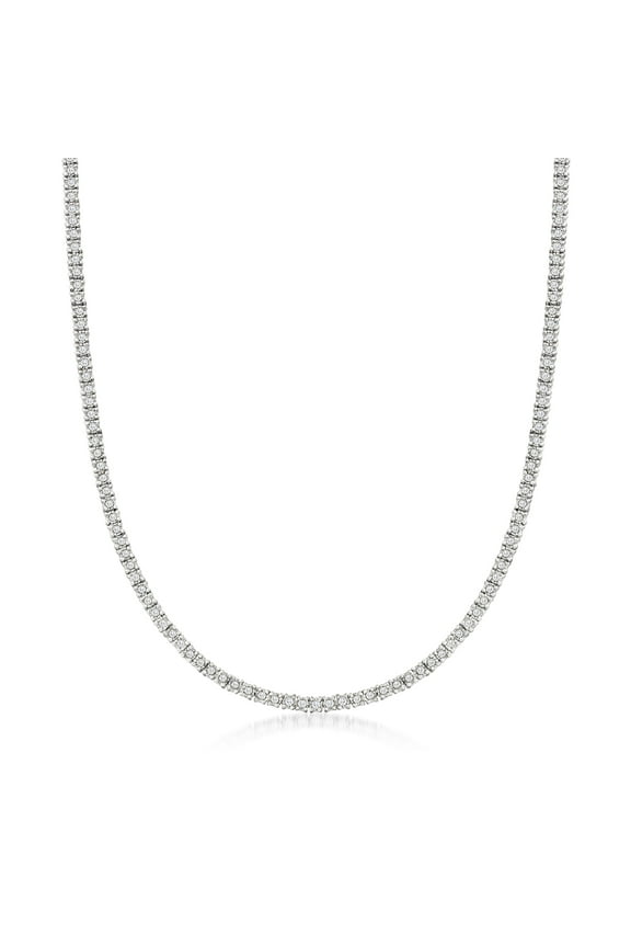 3.70 ct. t.w. Diamond Tennis Necklace in Sterling Silver, Women's, Adult