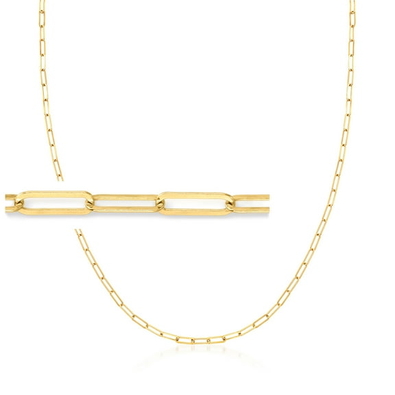 Ross-Simons 3-In-1 Italian 18kt Gold Over Sterling Paper Clip Link Necklace, Mask Holder and Eyeglass Chain, Women's, Adult