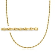 ROSS-SIMONS 3mm Men's 18kt Gold Over Sterling Rope-Chain Necklace for Male, Adult