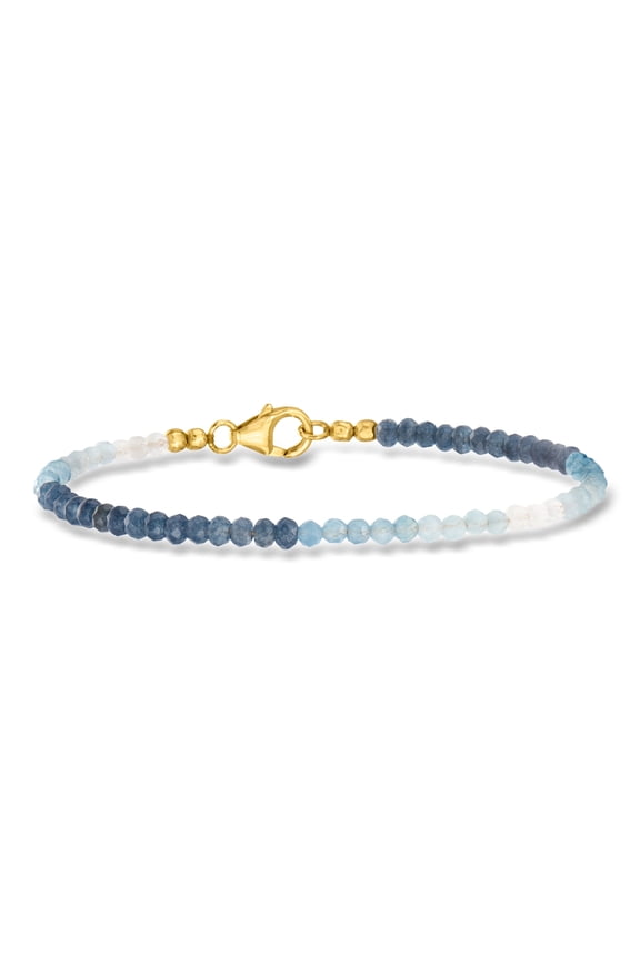 3mm Moonstone and 10.60 ct. t.w. Multi-Gemstone Bead Bracelet in 18kt Gold Over Sterling, Women's, Adult
