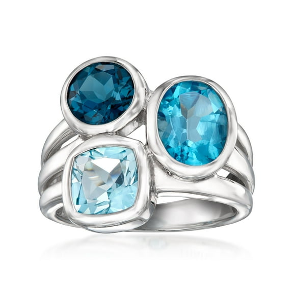 Ross-Simons 4.00 ct. t.w. Blue Topaz Ring in Sterling Silver, Women's, Adult