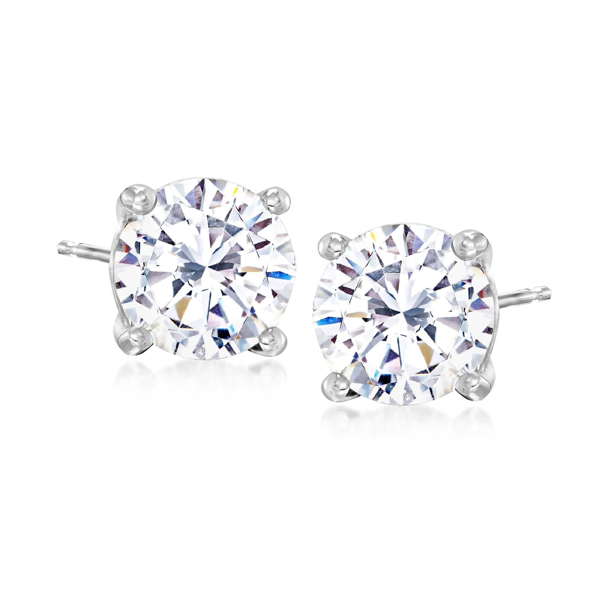 Ross-Simons 4.00 ct. t.w. CZ Stud Earrings in Sterling Silver, Women's, Adult