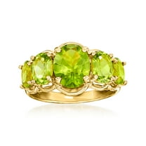 Ross-Simons 4.10 ct. t.w. Peridot 5-Stone Ring in 18kt Gold Over Sterling, Women's, Adult